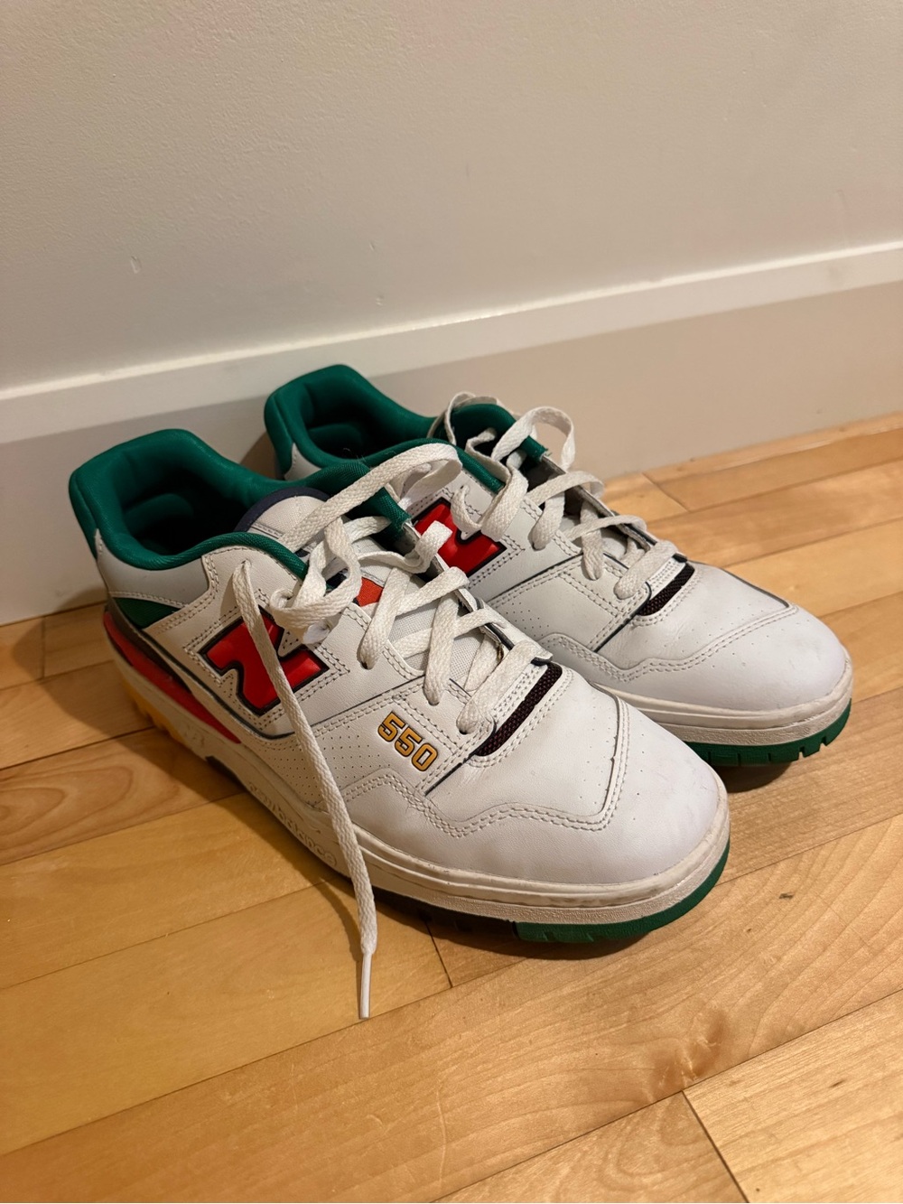 New Balance 550 White Red Green Sneakers